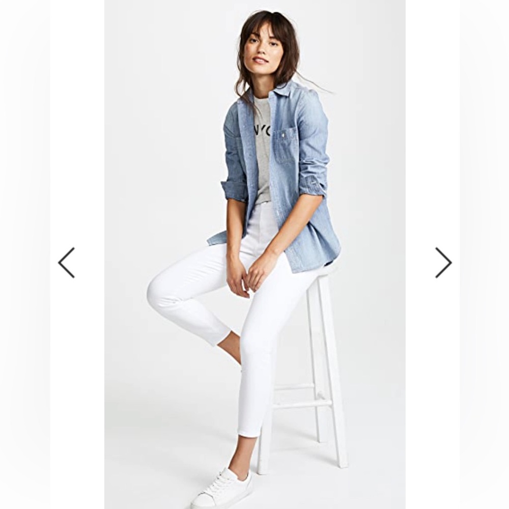 L'AGENCE Blanc white Chantal low rise
skinny jeans size 25